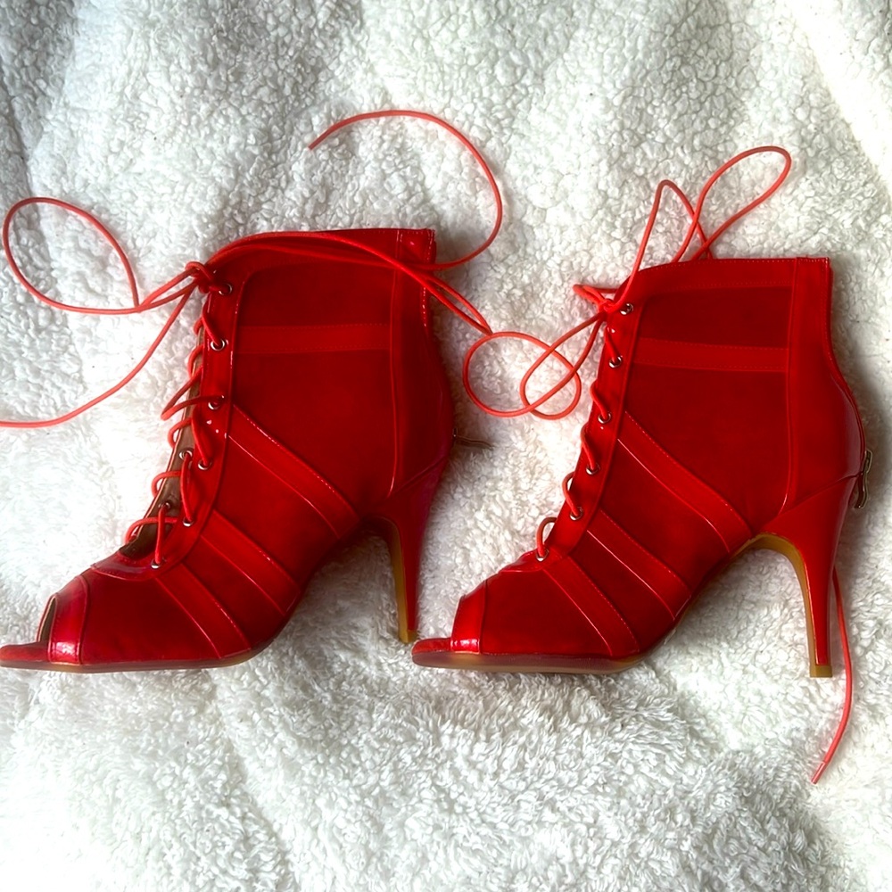 Burju Dance Shoes. 3.5” Heels. Size 10. Color: Red